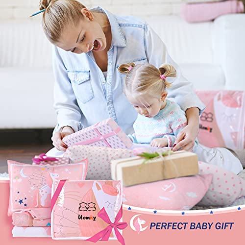UOMNY Crib Bedding Set for Girls - Pink Baby Nursery Sets 3 Pieces Quilt Comforter Fitted Sheet Toddler Pillowcase Soft Star - Image 5