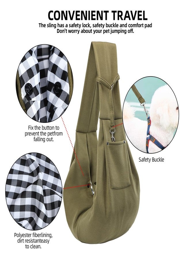 ARZQUT Dog and Cats Carrier Sling, Small Pet Carrier with Storage Pocket (Green) - Image 4
