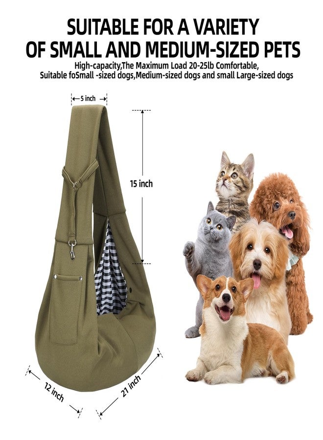 ARZQUT Dog and Cats Carrier Sling, Small Pet Carrier with Storage Pocket (Green) - Image 5
