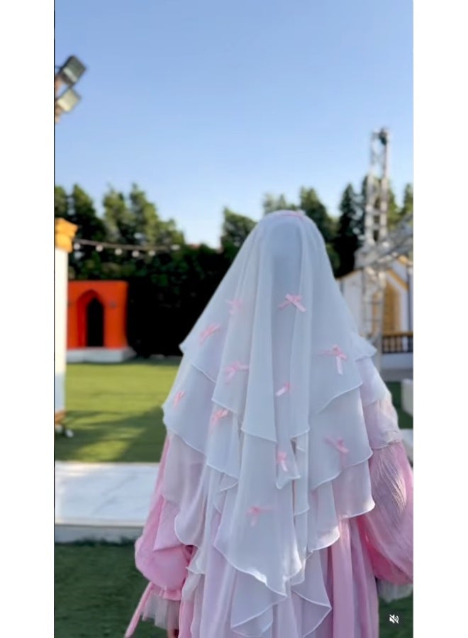 شيفون حجاب قوس حزام الرأس يرتديه النساء للصلاة وعيد الفطر وحجاب متكامل وحجاب - Image 5