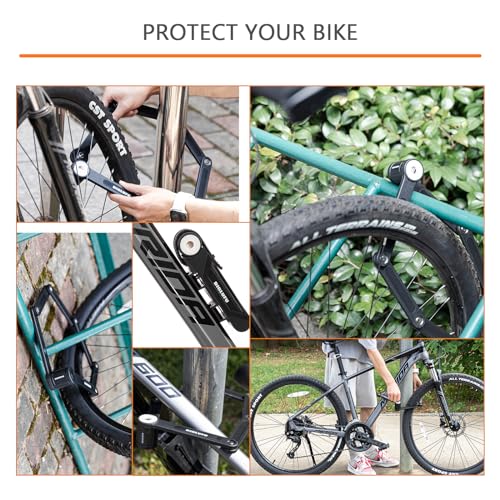 BIGLUFU Bike Lock Bicycle Scooter Motorcycle Folding Locks with 4Keys, Fold Chain Heavy Duty Alloy Steel Foldable Lock with Mounting Bracket 2pc Straps, 86cm/34 Unfolding, 1.92 lbs - Image 5