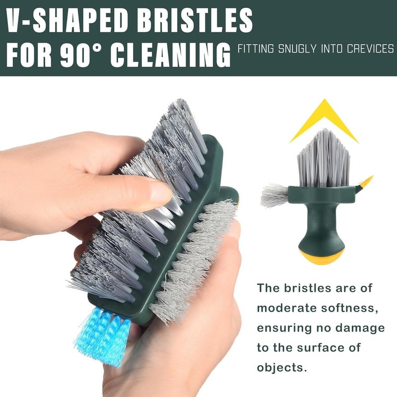 Aputue Floor Scrub Brush, Professional Cleaning Tool with Ergonomic Comfort Grip and Soft Squeegee Blade, Heavy Duty Scrub Brush for Bathroom Kitchen Floor Tiles Grout Lines and Tight Spaces - Image 2