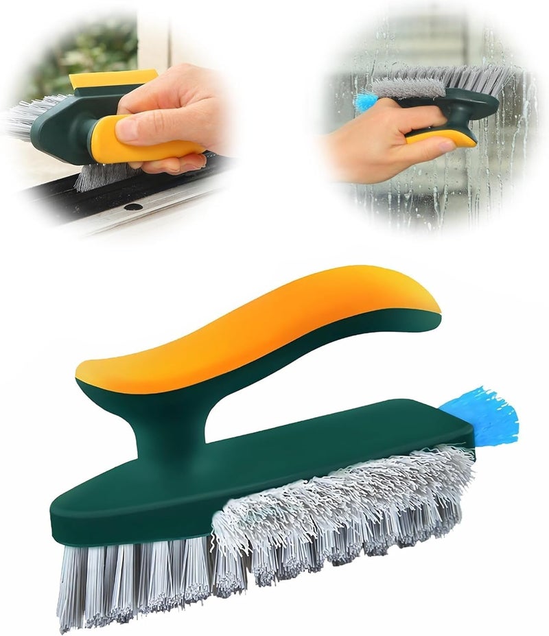 Aputue Floor Scrub Brush, Professional Cleaning Tool with Ergonomic Comfort Grip and Soft Squeegee Blade, Heavy Duty Scrub Brush for Bathroom Kitchen Floor Tiles Grout Lines and Tight Spaces - Image 1