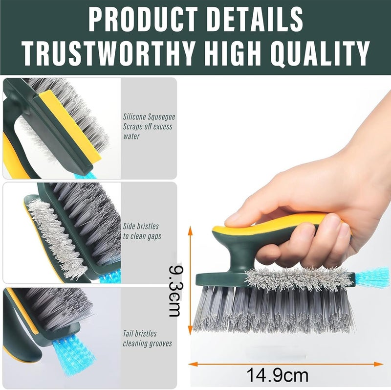 Aputue Floor Scrub Brush, Professional Cleaning Tool with Ergonomic Comfort Grip and Soft Squeegee Blade, Heavy Duty Scrub Brush for Bathroom Kitchen Floor Tiles Grout Lines and Tight Spaces - Image 5