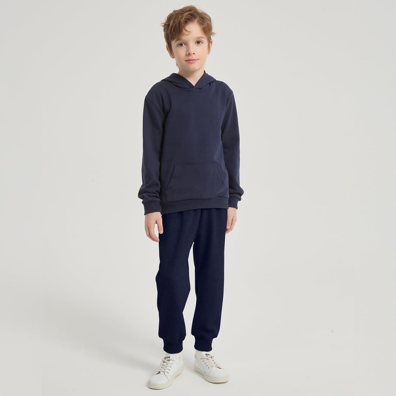 Phedrew Boys and Toddlers Cotton Sweatpants Kids Athletic Drawstring Jogger Pants Youth Casual Active Pantsï¼ˆ2-14 Yearsï¼‰ Navy Blue - Image 5