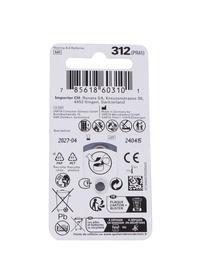 ريناتا بطارية Renata 312 Hearing Aid Battery لسماعات الأذن 1.45 فولت – عبوة 10 شرائط - Image 4