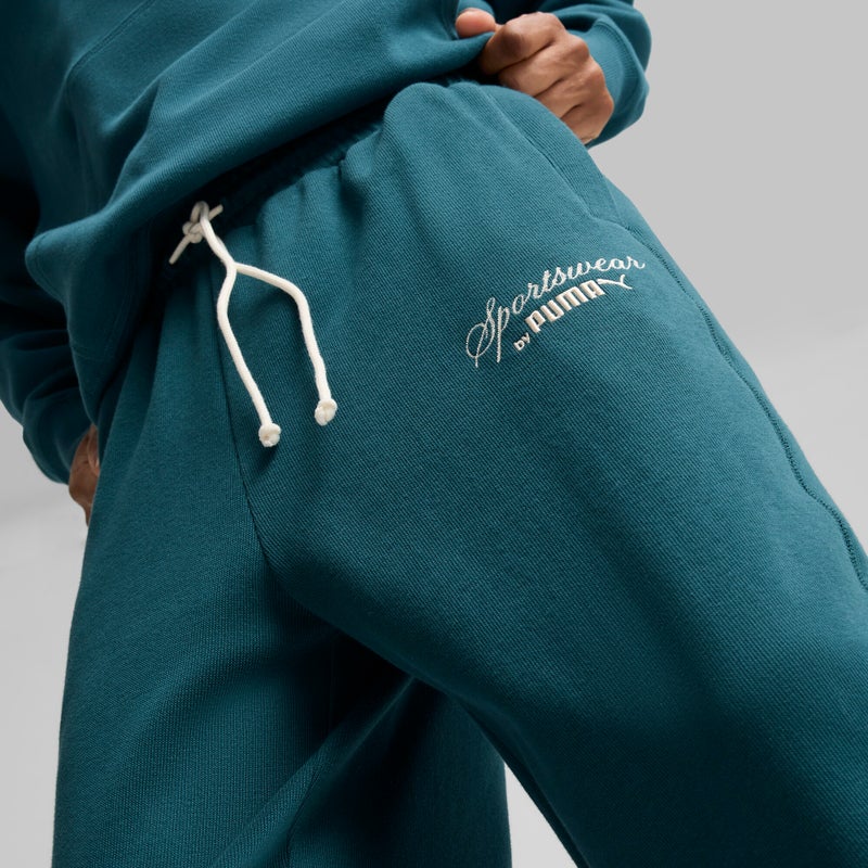 PUMA CLASSICS+ Mens Green Relaxed Sweatpants - Image 5