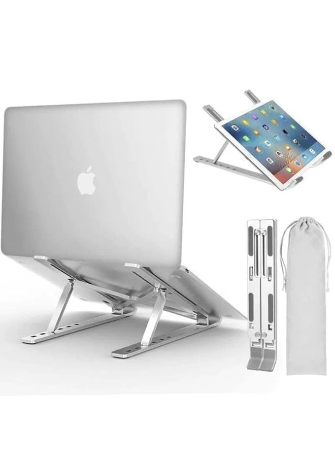 Adjustable Laptop Stand, Portable Aluminium Laptop Riser Laptop Holder for Desk, Foldable Ventilated Cooling Computer Support Stand for Apple MacBook Pro/Air, HP, Sony, Dell, Notebook Stand and more. - Image 2