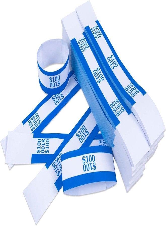 L LIKED Money Band Self Sealing Currency Straps for Bill Wrappers (Blue $100-1002 PCS) - Image 4