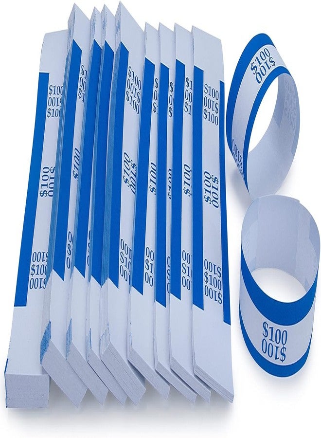 L LIKED Money Band Self Sealing Currency Straps for Bill Wrappers (Blue $100-1002 PCS) - Image 2