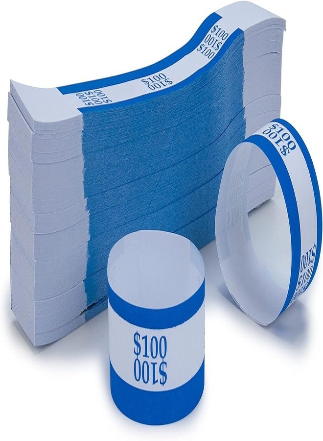 L LIKED Money Band Self Sealing Currency Straps for Bill Wrappers (Blue $100-1002 PCS) - Image 1