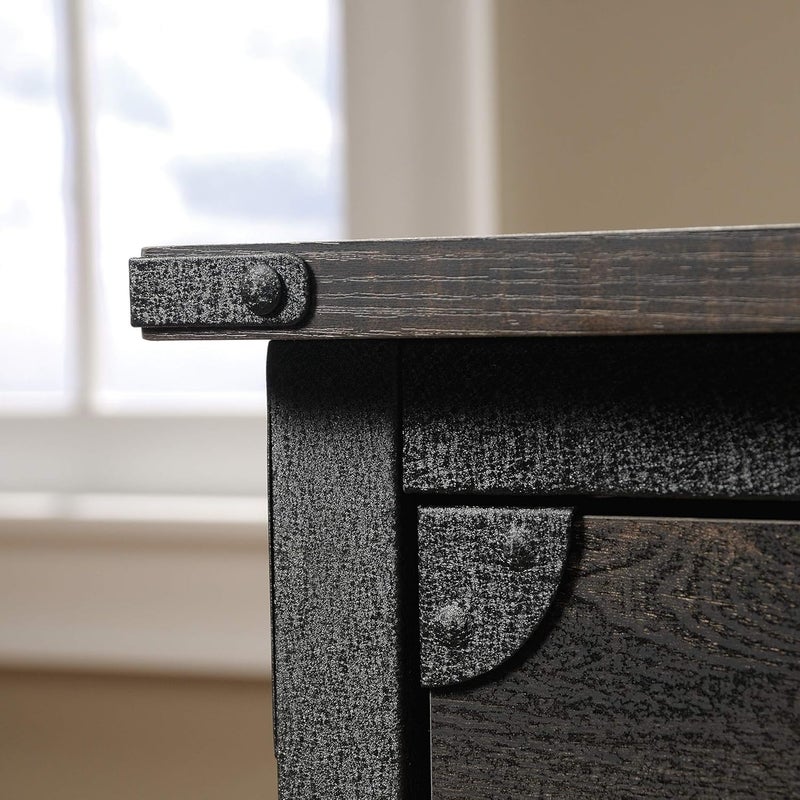 SAUDER Steel River File Pedestal, L: 20.87" x W: 23.86" x H: 26.58", Carbon Oak Finish - Image 4