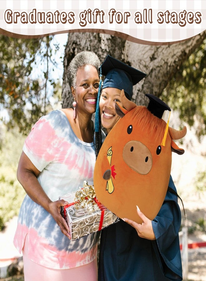 OurHonor Class of 2026 18in Graduation Stuffed Animal with Cap, Fringe & Diploma, Grad Gifts for Preschool, Kindergarten, Elementary, High School(Highland Cow) - Image 5