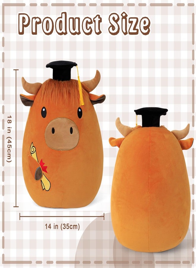 OurHonor Class of 2026 18in Graduation Stuffed Animal with Cap, Fringe & Diploma, Grad Gifts for Preschool, Kindergarten, Elementary, High School(Highland Cow) - Image 2