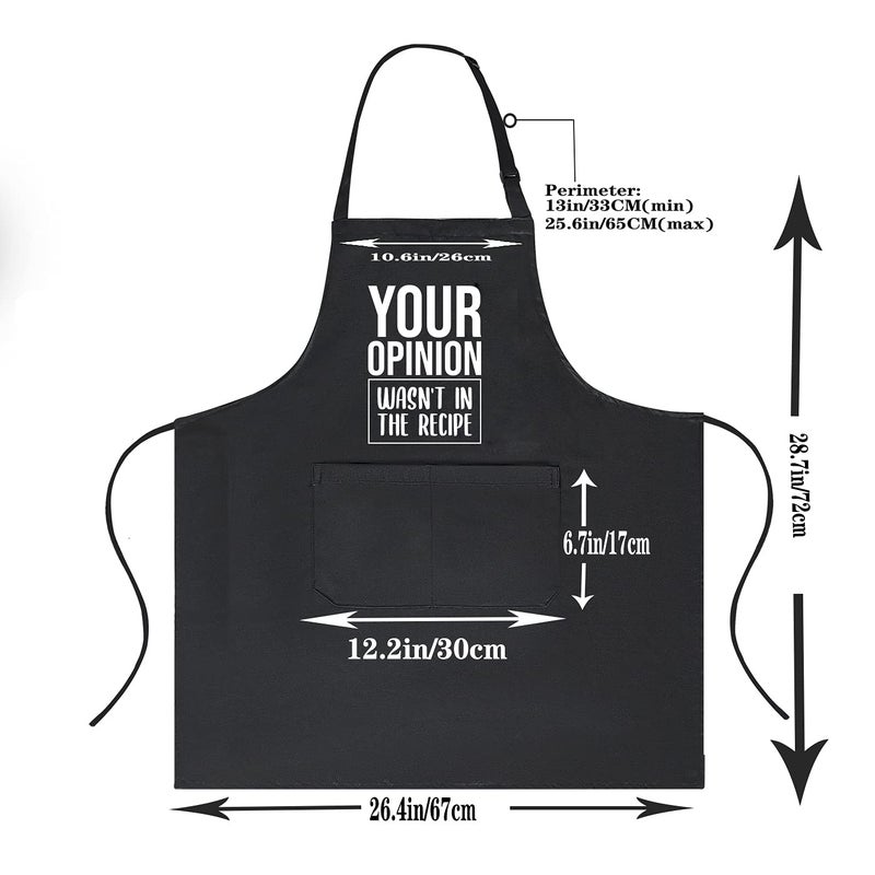 POTALKFREE Funny Chef Aprons for Men and Women with Pockets  Your Opinion Wasn 't in the Recipe  Kitchen Cooking Grilling Apron for Dad Mom Husband Wife  Grill Gift for Birthday Christmas Thanksgiving Fathers Day - Image 3
