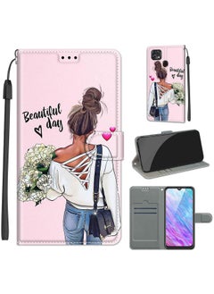 For ZTE Blade 20 Smart Voltage Coloured Drawing Magnetic Clasp Horizontal Flip PU Leather Case with Holder & Card Slots(C09 Hug Flower)