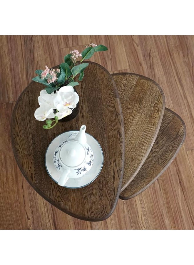 طاولات تعشيق Ultimate Premium بتصميم البلوط – مجموعة من 3 طاولات بتصميم عصري من منتصف القرن مع أرجل مدببة، أثاث خشبي من تصميم Retro - Image 4