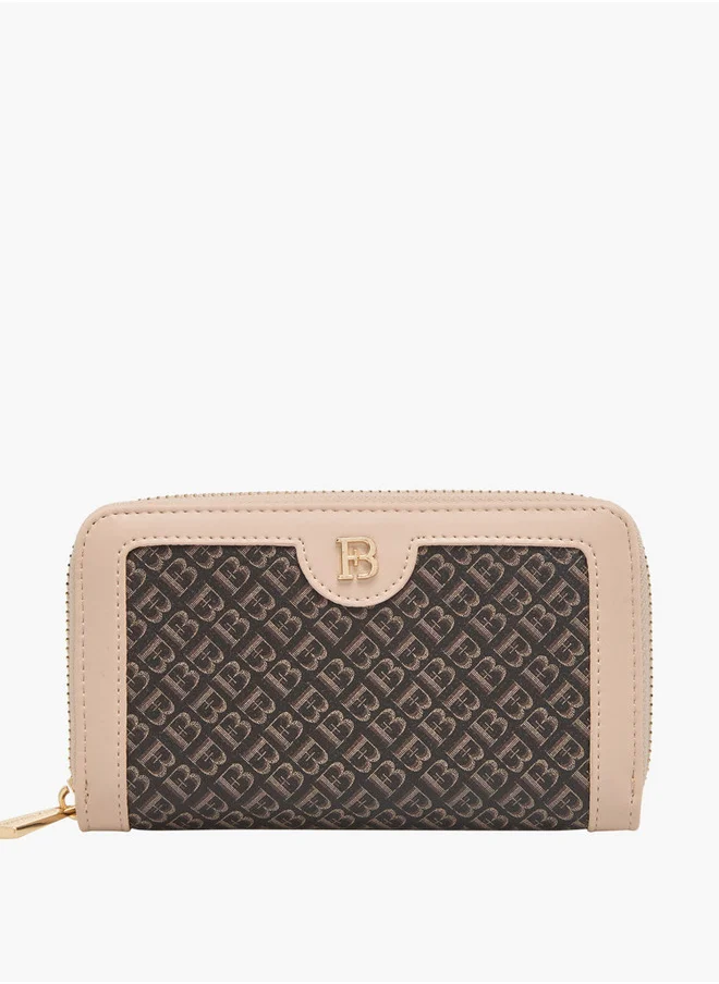 Flora Bella By Shoexpress Monogram Print Zip Around Wallet