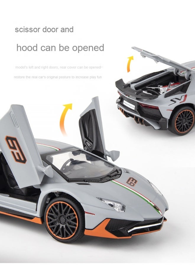 NIBEMINENT 1:32 Lamborghinis LP780 SVJ Diecasts Toy Vehicles Car Model Alloy Boys Toy Car Simulation Sound Light Collectibles Kids Toy Gift - Image 4