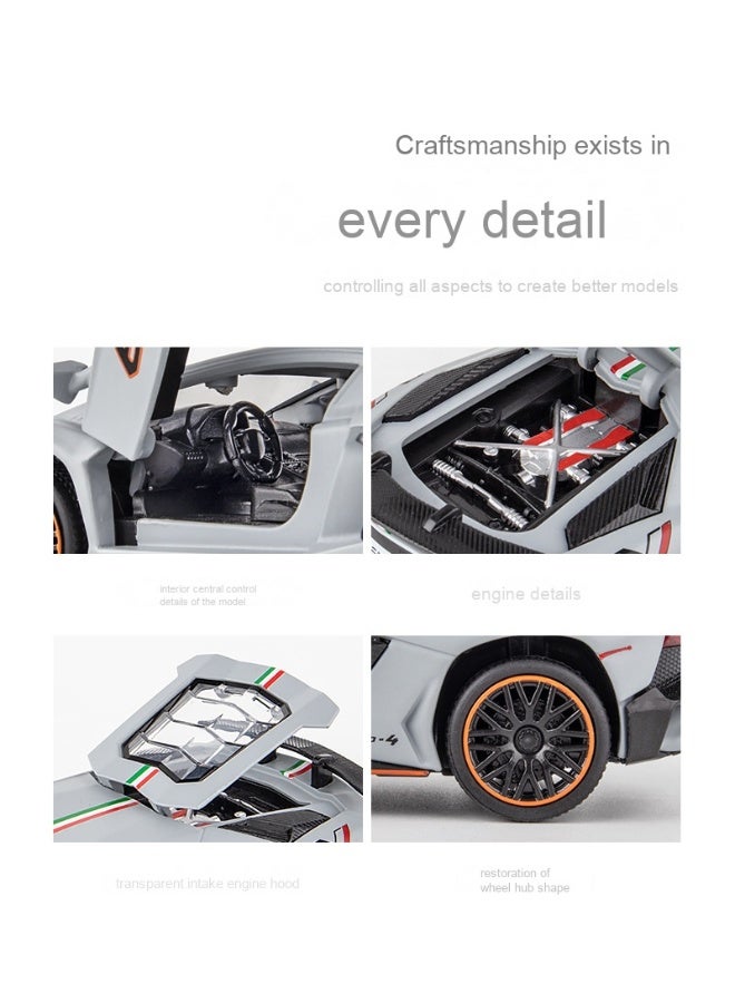 NIBEMINENT 1:32 Lamborghinis LP780 SVJ Diecasts Toy Vehicles Car Model Alloy Boys Toy Car Simulation Sound Light Collectibles Kids Toy Gift - Image 3
