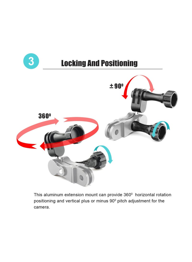 Aluminum Ball Handlebar Mount for GoPro, Camera Clamp Mount Monitor 360° Ballhead Magic Arm Lock Any Direction - Image 5