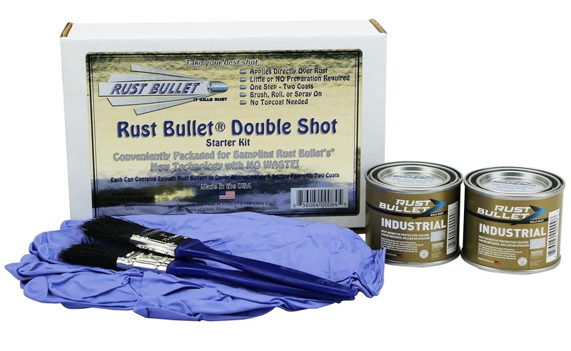 RUST BULLET Industrial - Metallic Gray - Double Shot (2) 4 Oz Kit - Rust Preventative Coating for Industrial, Marine, Home and Farm Projects, Chip and UV Resistant, Durable Finish - Image 1