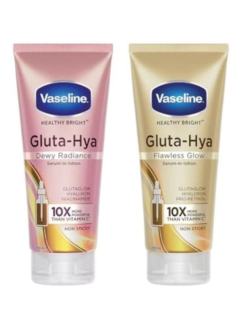 Vaseline Gluta-Hya Flawless Glow, 200Ml + Gluta-Hya Dewy Radiance, 200Ml Lotion - Image 1