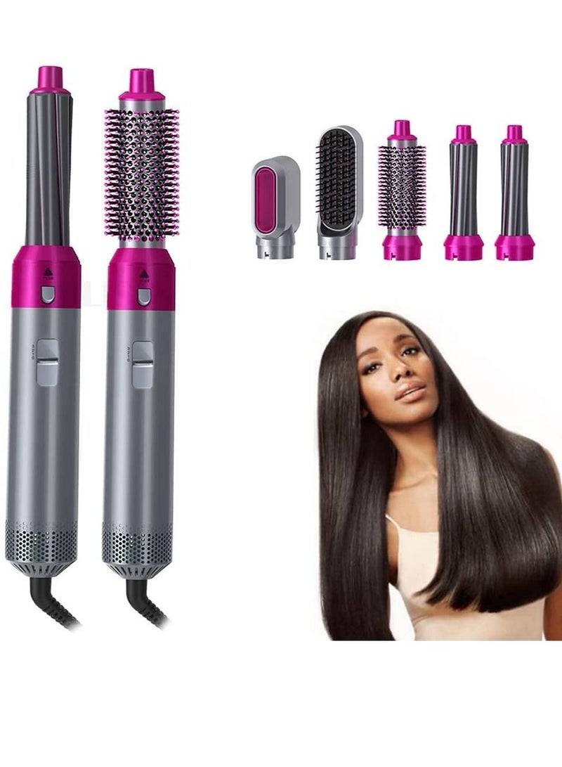 Styler 5 in 1 Hair Dryer Hot Air Brush Styler Negative ​Ion Hair Straightener Volumizer Hair Curler Hot Comb Brush - Image 1