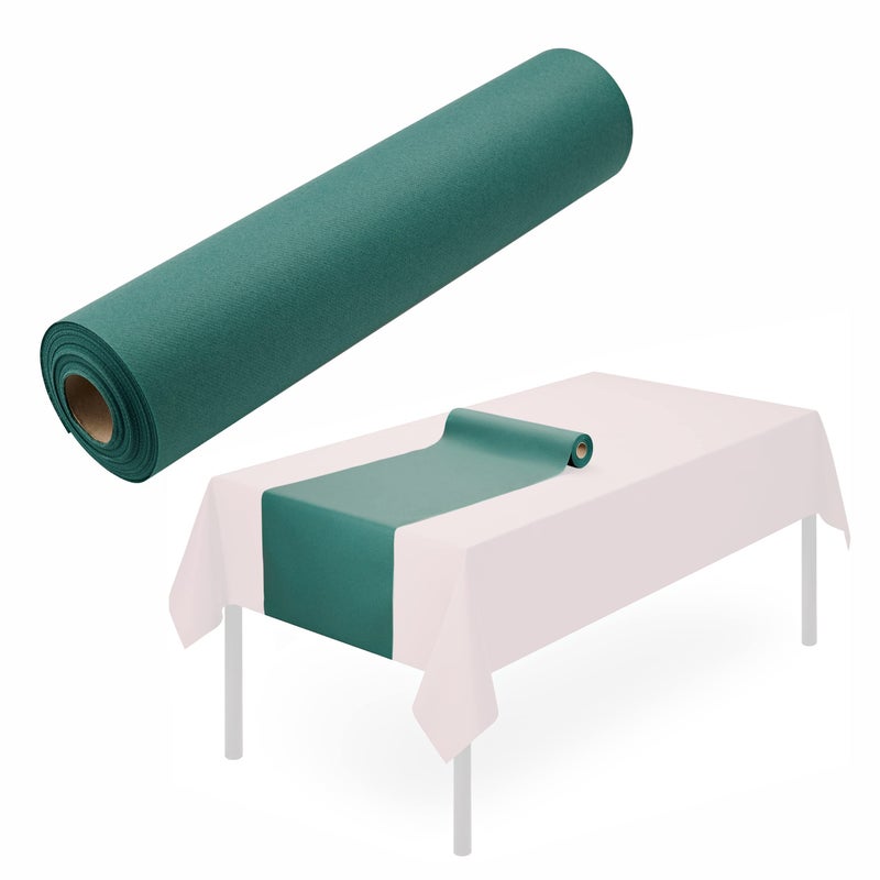Servietto Disposable Table Runner for Dining Table 16 x 48 20Pack LinenLike Green Paper Table Runners for Christmas Party Wedding Or Event 