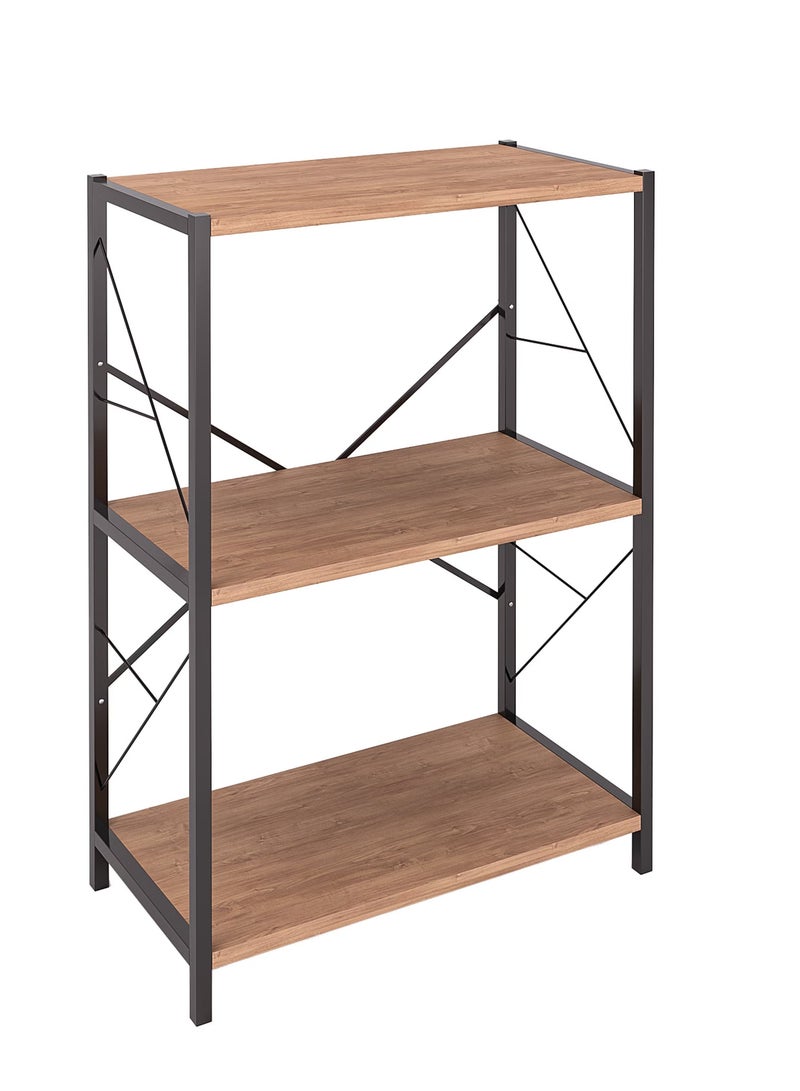 إيه جي دي طاولة ركن القهوة 3 طبقات، مع رفوف تخزين لغرفة المعيشة والمدخل والأريكة والبهو (بني) - Image 5