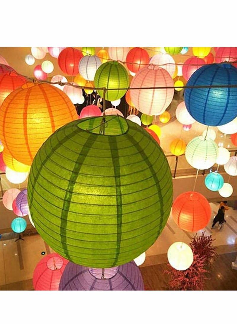 SYOSI 10Pcs Red Paper Lanterns Decorative, Chinese/Japanese Hanging Round Foldable Lantern, for Birthday, Wedding, , Bridal Shower, Home Decor, Party (Size of 4”, 6”, 8”, 10”) - Image 5