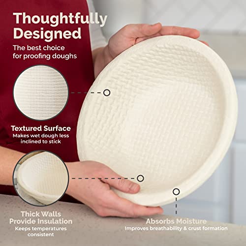 Bulka Large Round 9" 1kg Waffle Banneton Bread Proofing Basket Pressed Wood Pulp, Sourdough Proofing Basket - Non-Stick Brotform Sourdough Bread Baking Supplies, Made in Germany. - Image 3