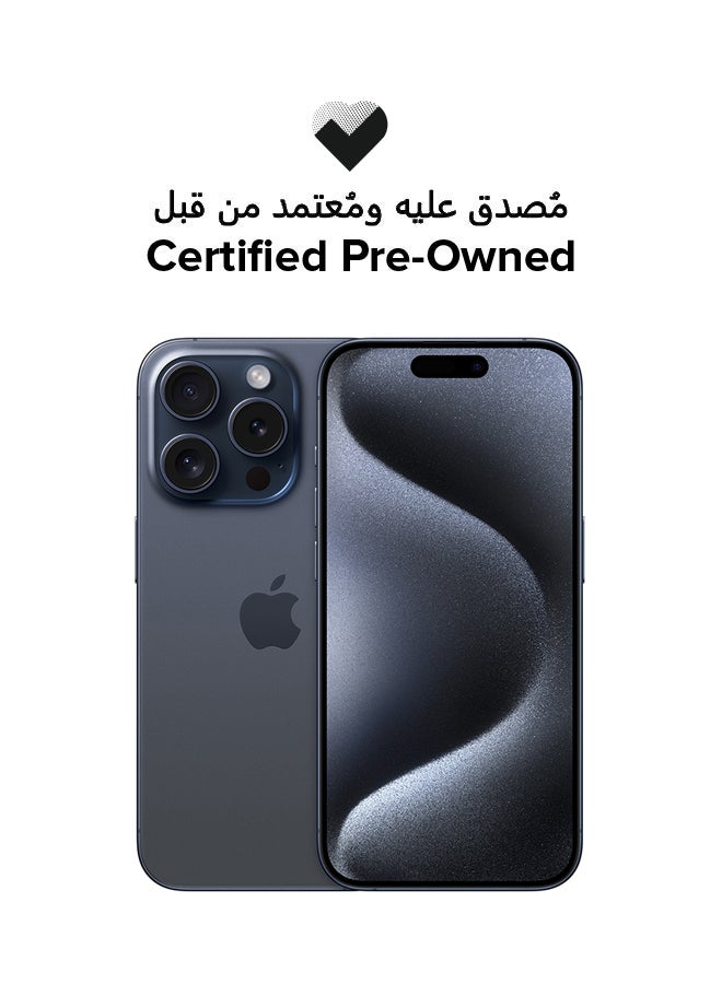 Apple Certified Pre Owned - iPhone 15 Pro With Facetime 256GB Blue Titanium 5G - Image 1