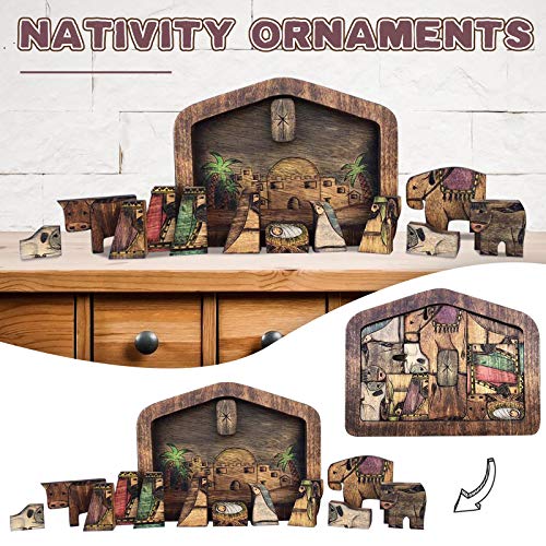 Antetek Wooden Jesus Puzzle Statue Nativity Puzzle with Wood Burned Design Jesus Puzzles Nativity Set Jigsaw Puzzle Game for Adults and Kids Home Decor Birthday Present Gifts Large 119 x 79 - Image 5