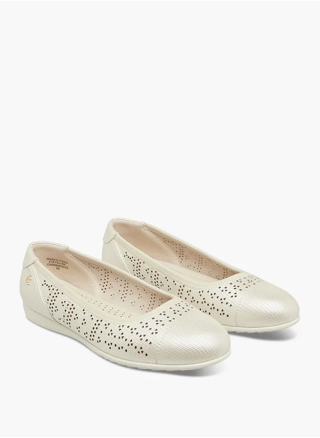 لو كونفورت Women Laser Cut Detail Slip-On Ballerina Shoes