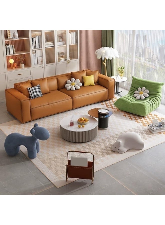 Zayn comforts Modern Full Grain Cow Leather Sofa With Standard Design In Solid Color - Image 4