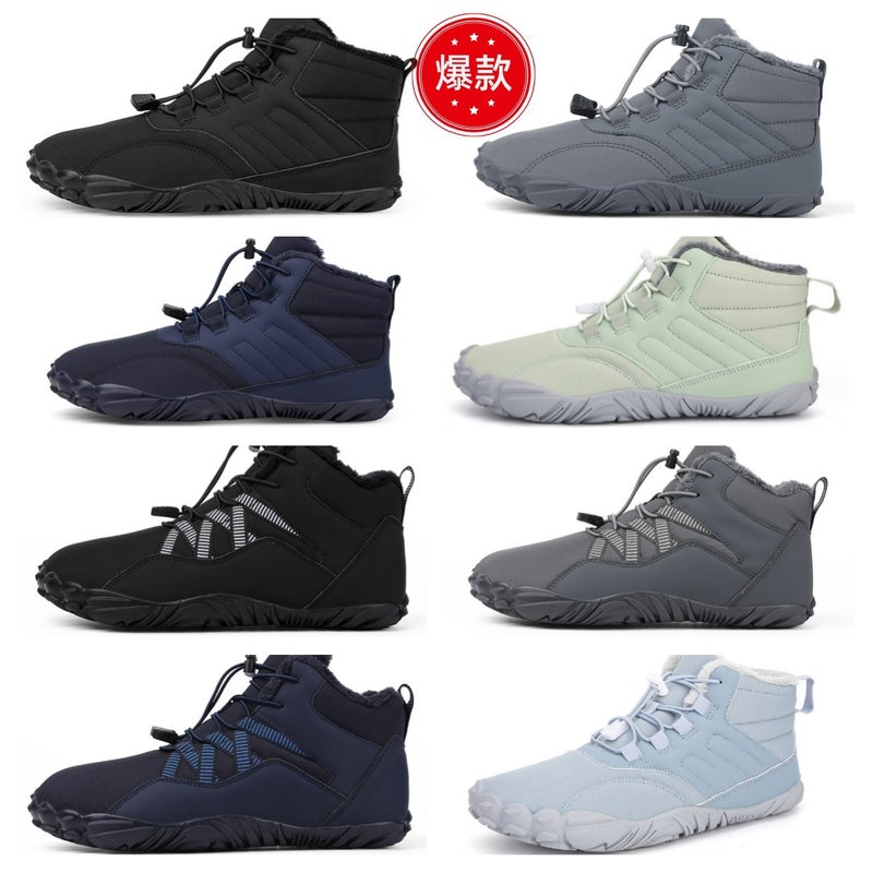 Winter Outdoor Waterproof Cotton Shoes Fleece-Lined Thickeneded Warm Men''s Hiking Snow Boots Non-Slip Wear-Resistant Mid-Calf Men''s Cotton Boots - Image 2