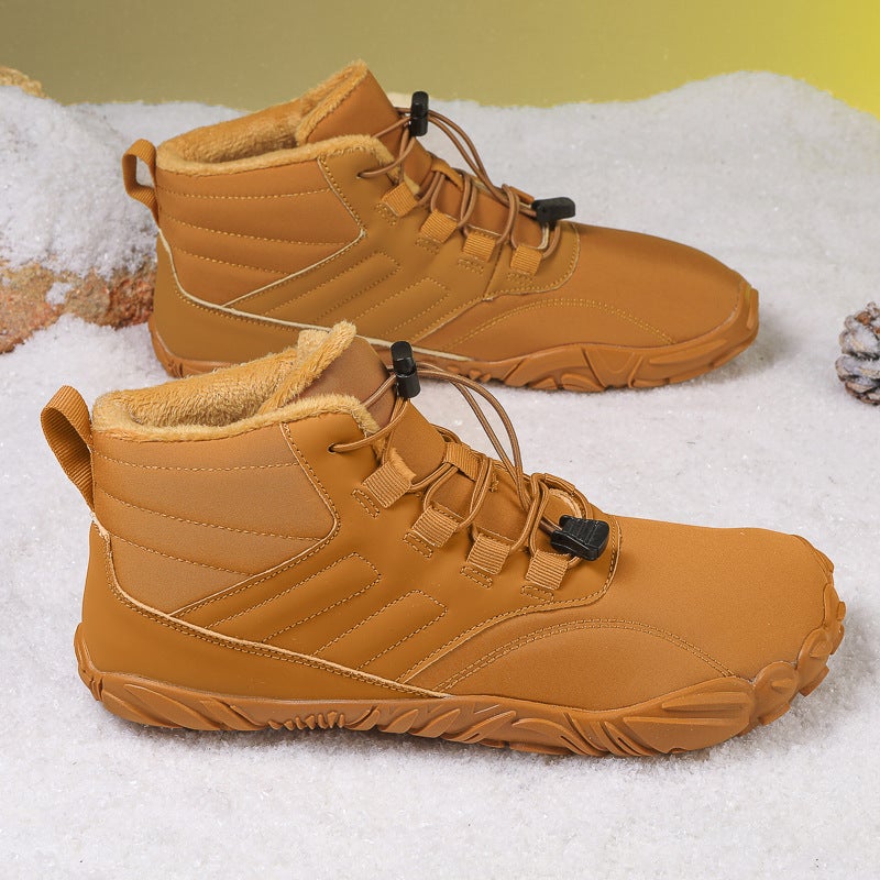 Winter Outdoor Waterproof Cotton Shoes Fleece-Lined Thickeneded Warm Men''s Hiking Snow Boots Non-Slip Wear-Resistant Mid-Calf Men''s Cotton Boots - Image 4