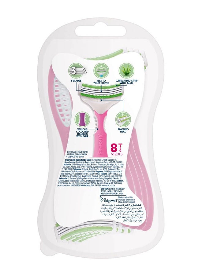 schick شفرة حلاقة مرنة ثلاثية الشفرات للنساء إنتويشن إكستريم 3، 8 شفرات - Image 2
