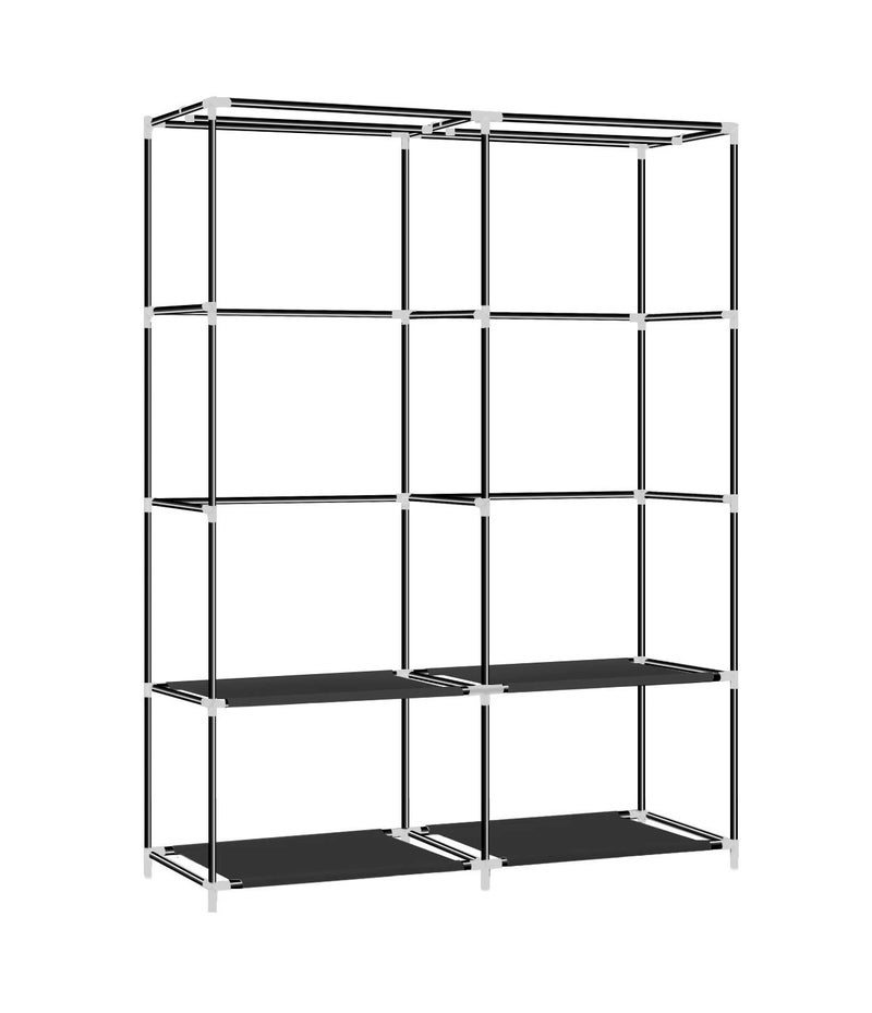 YOUUD Modern Portable Wardrobe Storage Closet Organizer, Black, 43"L x 17"W x 66"H, Steel & Plastic, Requires Assembly - Image 4