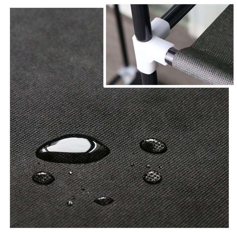 YOUUD Modern Portable Wardrobe Storage Closet Organizer, Black, 43"L x 17"W x 66"H, Steel & Plastic, Requires Assembly - Image 5