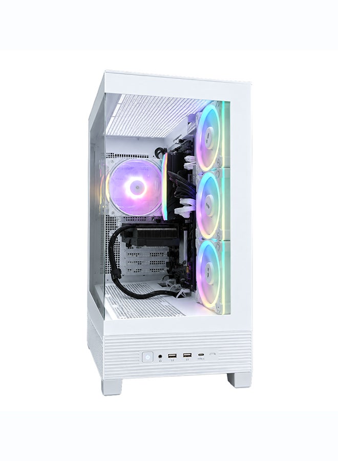 انفني ارك INFINIARC 5070 Gaming Desktop PC (Intel Core Ultra 5, RTX 5070 12G GPU, 16GB DDR5 RAM, 1TB SSD, B860 Motherboard, ASUS A31 Case, Digital Air Cooler ARGB, 750W Gold PSU, Windows PRO) White Black - Image 4