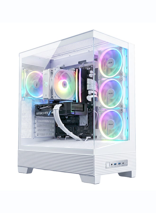 انفني ارك INFINIARC 5070 Gaming Desktop PC (Intel Core Ultra 5, RTX 5070 12G GPU, 16GB DDR5 RAM, 1TB SSD, B860 Motherboard, ASUS A31 Case, Digital Air Cooler ARGB, 750W Gold PSU, Windows PRO) White Black - Image 2