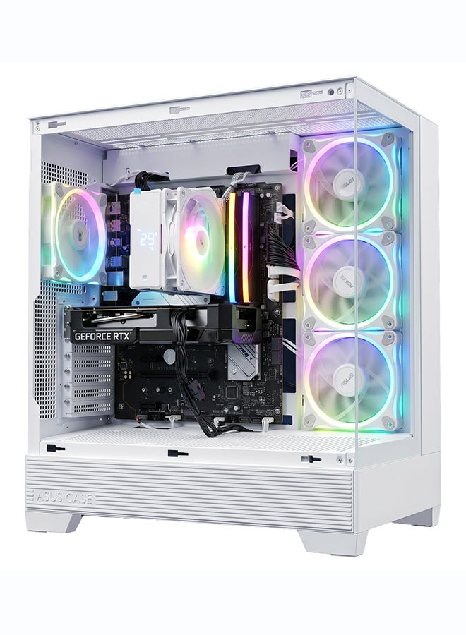 انفني ارك INFINIARC 5070 Gaming Desktop PC (Intel Core Ultra 5, RTX 5070 12G GPU, 16GB DDR5 RAM, 1TB SSD, B860 Motherboard, ASUS A31 Case, Digital Air Cooler ARGB, 750W Gold PSU, Windows PRO) White Black - Image 4