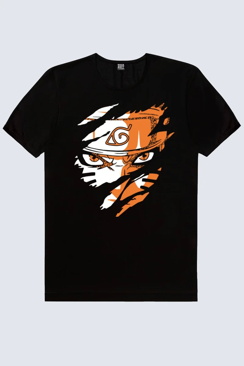 Rock&Roll Hard Naruto Black Short Sleeve Men's T-Shirt