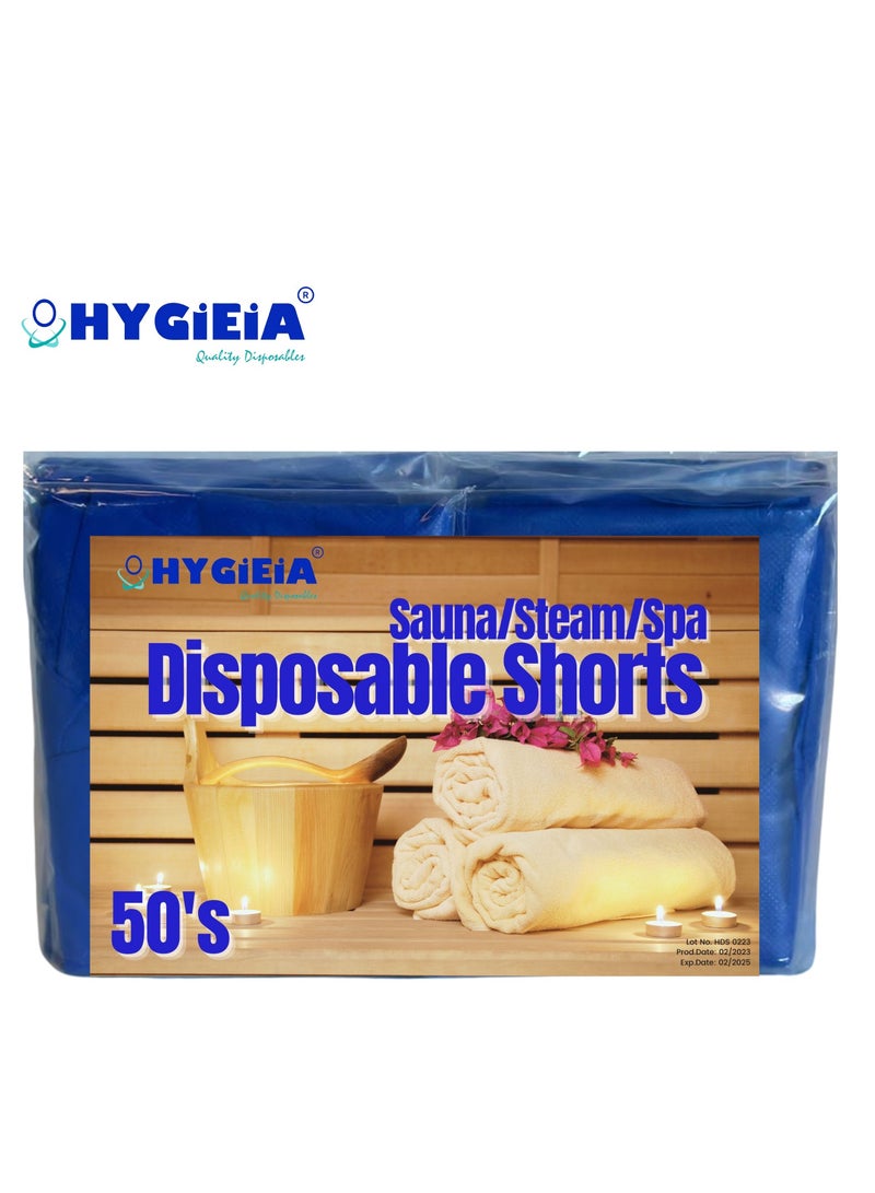 Hygieia Blue Sauna Shorts Non-woven, (50 pcs Bundle)  - Image 3