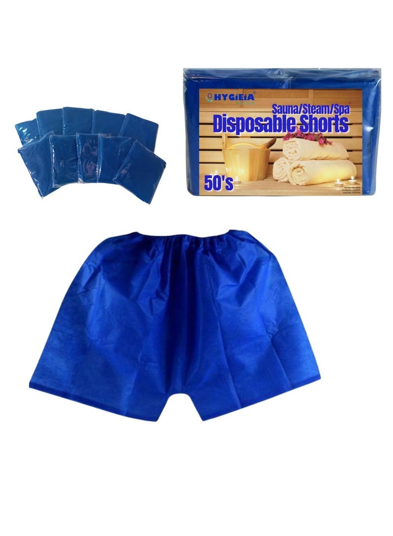 Hygieia Blue Sauna Shorts Non-woven, (50 pcs Bundle)  - Image 1