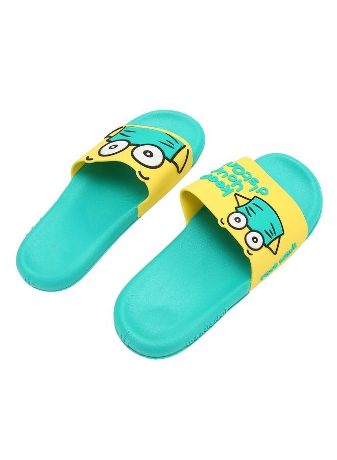 Slippers for Women PVC Anti Slip Soft Breathable Cute Shower Shoes Bathroom Sandals for Indoor Home Beach Green 38/39 - Image 1