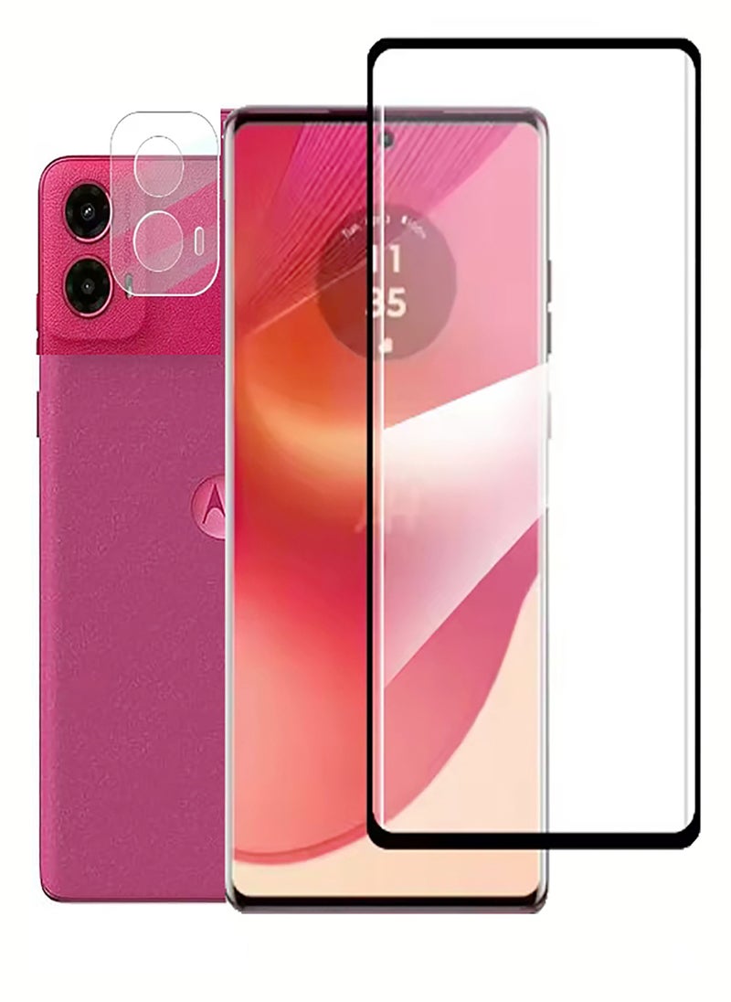 Generic - 1+1Pack Screen Protector for Moto Edge 50 Fusion 5G, 3D Film with Camera Lens Protector, 9H Hardness, Shatterproof, Bubble Free for Moto Edge 50 Fusion Tempered Glass, Case Friendly - Image 1