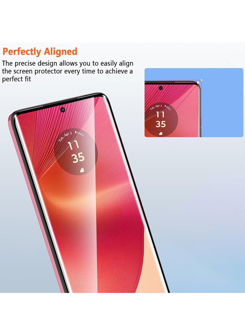 Generic - 1+1Pack Screen Protector for Moto Edge 50 Fusion 5G, 3D Film with Camera Lens Protector, 9H Hardness, Shatterproof, Bubble Free for Moto Edge 50 Fusion Tempered Glass, Case Friendly - Image 1